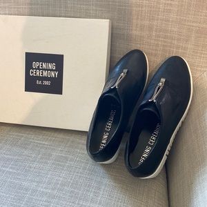 Opening Ceremony Zip-Front Leather Platform Oxfords / New, Never-worn.